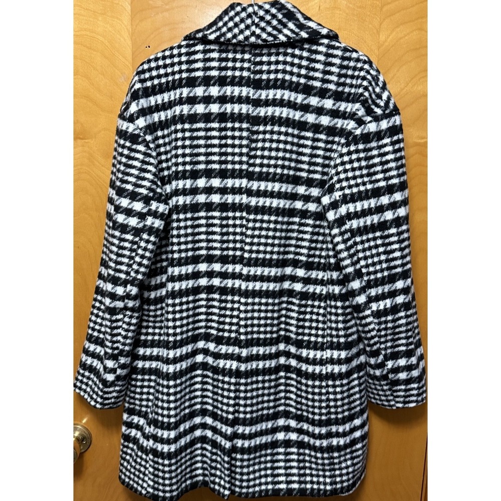 Bagatelle Womens Black White Plaid Check Wool Blend Coat‎ Career Classic Sz M - Picture 5 of 15